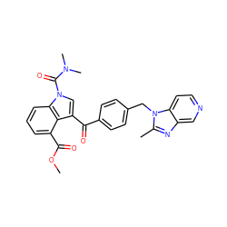 COC(=O)c1cccc2c1c(C(=O)c1ccc(Cn3c(C)nc4cnccc43)cc1)cn2C(=O)N(C)C ZINC000000601356