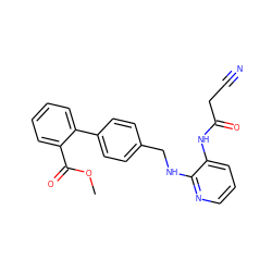 COC(=O)c1ccccc1-c1ccc(CNc2ncccc2NC(=O)CC#N)cc1 ZINC000028524835