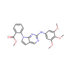 COC(=O)c1ccccc1-n1ccc2cnc(Nc3cc(OC)c(OC)c(OC)c3)nc21 ZINC000036348738