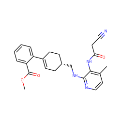 COC(=O)c1ccccc1C1=CC[C@@H](CNc2nccc(C)c2NC(=O)CC#N)CC1 ZINC000028347438