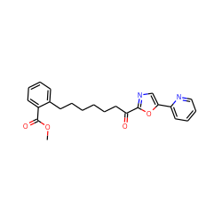 COC(=O)c1ccccc1CCCCCCC(=O)c1ncc(-c2ccccn2)o1 ZINC000014979879