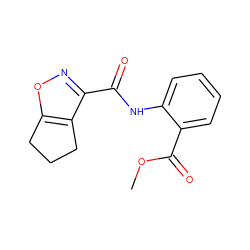 COC(=O)c1ccccc1NC(=O)c1noc2c1CCC2 ZINC000000426291