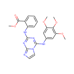 COC(=O)c1ccccc1Nc1nc(Nc2cc(OC)c(OC)c(OC)c2)n2ccnc2n1 ZINC000299861051