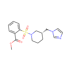 COC(=O)c1ccccc1S(=O)(=O)N1CCC[C@@H](Cn2ccnc2)C1 ZINC000653912877