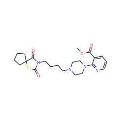 COC(=O)c1cccnc1N1CCN(CCCCN2C(=O)SC3(CCCC3)C2=O)CC1 ZINC000027709218