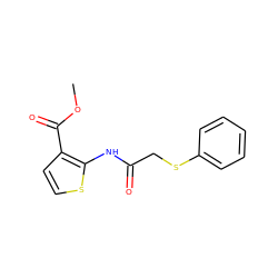 COC(=O)c1ccsc1NC(=O)CSc1ccccc1 ZINC000004496672