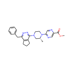 COC(=O)c1cnc(N2CCN(c3nnc(Cc4ccccc4)c4c3CCC4)C[C@H]2C)cn1 ZINC000201149791