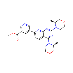 COC(=O)c1cncc(-c2ccc3c(N4CCOC[C@@H]4C)nc(N4CCOC[C@@H]4C)nc3n2)c1 ZINC000139758832