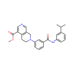 COC(=O)c1cncc2c1CCN(c1cccc(C(=O)Nc3cccc(C(C)C)c3)c1)C2 ZINC000169710121