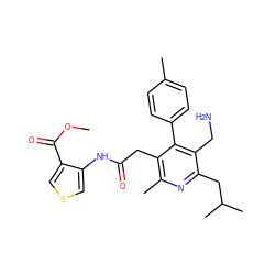 COC(=O)c1cscc1NC(=O)Cc1c(C)nc(CC(C)C)c(CN)c1-c1ccc(C)cc1 ZINC000066157311