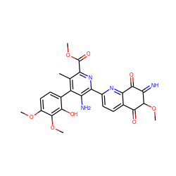 COC(=O)c1nc(-c2ccc3c(n2)C(=O)C(=N)C(OC)C3=O)c(N)c(-c2ccc(OC)c(OC)c2O)c1C ZINC000004213833