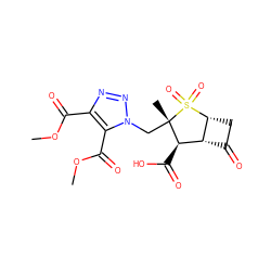 COC(=O)c1nnn(C[C@@]2(C)[C@H](C(=O)O)[C@H]3C(=O)C[C@H]3S2(=O)=O)c1C(=O)OC ZINC000029240628