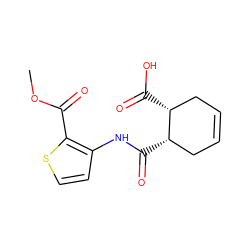 COC(=O)c1sccc1NC(=O)[C@H]1CC=CC[C@H]1C(=O)O ZINC000000474317