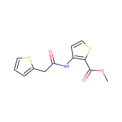 COC(=O)c1sccc1NC(=O)Cc1cccs1 ZINC000000082427