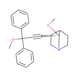 COC(C#C[C@@]1(OC)CN2CCC1CC2)(c1ccccc1)c1ccccc1 ZINC000029047208