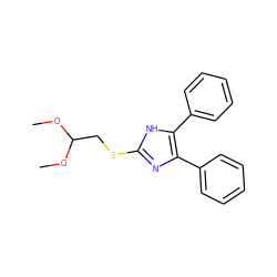 COC(CSc1nc(-c2ccccc2)c(-c2ccccc2)[nH]1)OC ZINC000013730613