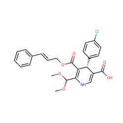 COC(OC)C1=C(C(=O)OC/C=C/c2ccccc2)[C@H](c2ccc(Cl)cc2)C(C(=O)O)=CN1 ZINC000084653016