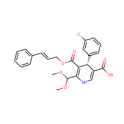 COC(OC)C1=C(C(=O)OC/C=C/c2ccccc2)[C@H](c2cccc(Cl)c2)C(C(=O)O)=CN1 ZINC000084653014