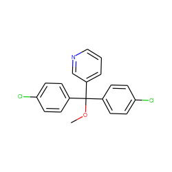 COC(c1ccc(Cl)cc1)(c1ccc(Cl)cc1)c1cccnc1 ZINC000027429023