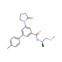 COC[C@@H](C)NC(=O)c1cc(-c2ccc(C)cc2)cc(N2CCCC2=O)c1 ZINC000113543374