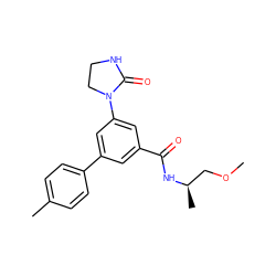 COC[C@@H](C)NC(=O)c1cc(-c2ccc(C)cc2)cc(N2CCNC2=O)c1 ZINC000113541952