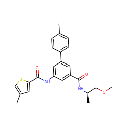 COC[C@@H](C)NC(=O)c1cc(NC(=O)c2cc(C)cs2)cc(-c2ccc(C)cc2)c1 ZINC000142606716