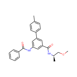 COC[C@@H](C)NC(=O)c1cc(NC(=O)c2ccccc2)cc(-c2ccc(C)cc2)c1 ZINC000142610274