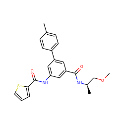 COC[C@@H](C)NC(=O)c1cc(NC(=O)c2cccs2)cc(-c2ccc(C)cc2)c1 ZINC000142609598