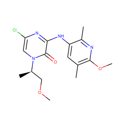 COC[C@@H](C)n1cc(Cl)nc(Nc2cc(C)c(OC)nc2C)c1=O ZINC000045301064