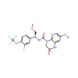 COC[C@@H](NC(=O)N1CC(=O)Nc2cc(OC)cnc21)c1ccc(OC(F)(F)F)c(F)c1 ZINC000205707870