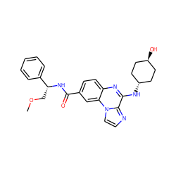 COC[C@@H](NC(=O)c1ccc2nc(N[C@H]3CC[C@H](O)CC3)c3nccn3c2c1)c1ccccc1 ZINC000299845193