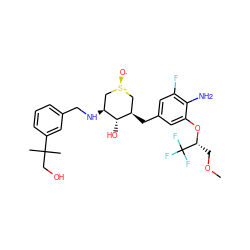 COC[C@@H](Oc1cc(C[C@@H]2C[S@+]([O-])C[C@H](NCc3cccc(C(C)(C)CO)c3)[C@H]2O)cc(F)c1N)C(F)(F)F ZINC000138315746