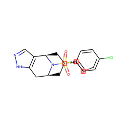 COC[C@@H]1C[C@H]2Cc3[nH]ncc3[C@@H](C1)N2S(=O)(=O)c1ccc(Cl)cc1 ZINC000045315240