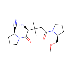 COC[C@@H]1CCCN1C(=O)CC(C)(C)[C@H](N)C(=O)N1CCC[C@H]1C#N ZINC000040918115