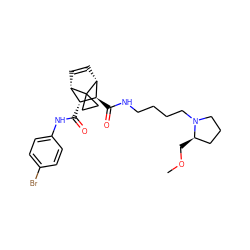 COC[C@@H]1CCCN1CCCCNC(=O)[C@H]1[C@H](C(=O)Nc2ccc(Br)cc2)[C@@H]2C=C[C@H]1C21CC1 ZINC000168433510