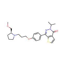 COC[C@@H]1CCCN1CCCOc1ccc(-c2nn(C(C)C)c(=O)c3ccsc23)cc1 ZINC000072127916