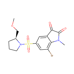 COC[C@@H]1CCCN1S(=O)(=O)c1cc(Br)c2c(c1)C(=O)C(=O)N2C ZINC000299829082