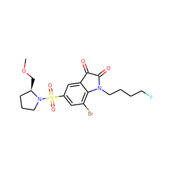 COC[C@@H]1CCCN1S(=O)(=O)c1cc(Br)c2c(c1)C(=O)C(=O)N2CCCCF ZINC000299821871