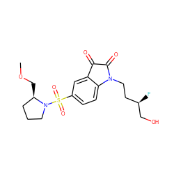 COC[C@@H]1CCCN1S(=O)(=O)c1ccc2c(c1)C(=O)C(=O)N2CC[C@@H](F)CO ZINC000096270217