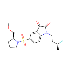 COC[C@@H]1CCCN1S(=O)(=O)c1ccc2c(c1)C(=O)C(=O)N2CC[C@H](C)F ZINC000040429680