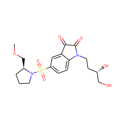 COC[C@@H]1CCCN1S(=O)(=O)c1ccc2c(c1)C(=O)C(=O)N2CC[C@H](O)CO ZINC000040876127