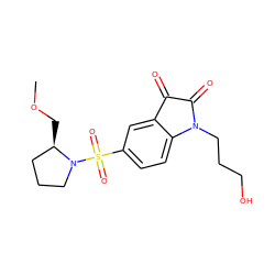 COC[C@@H]1CCCN1S(=O)(=O)c1ccc2c(c1)C(=O)C(=O)N2CCCO ZINC000040950005