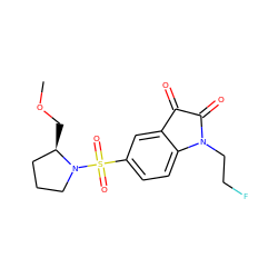 COC[C@@H]1CCCN1S(=O)(=O)c1ccc2c(c1)C(=O)C(=O)N2CCF ZINC000040431144