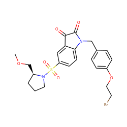 COC[C@@H]1CCCN1S(=O)(=O)c1ccc2c(c1)C(=O)C(=O)N2Cc1ccc(OCCBr)cc1 ZINC000037866135