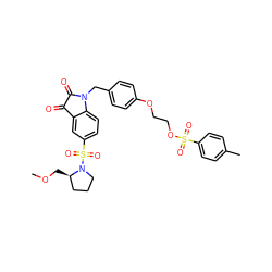 COC[C@@H]1CCCN1S(=O)(=O)c1ccc2c(c1)C(=O)C(=O)N2Cc1ccc(OCCOS(=O)(=O)c2ccc(C)cc2)cc1 ZINC000037866133