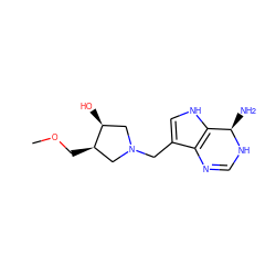 COC[C@@H]1CN(Cc2c[nH]c3c2N=CN[C@@H]3N)C[C@@H]1O ZINC000028473240