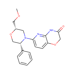 COC[C@@H]1CN(c2ccc3c(n2)NC(=O)CO3)[C@H](c2ccccc2)CO1 ZINC000115885502