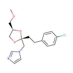 COC[C@@H]1CO[C@@](CCc2ccc(Cl)cc2)(Cn2ccnc2)O1 ZINC000040393483