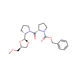 COC[C@@H]1CO[C@H]([C@@H]2CCCN2C(=O)[C@@H]2CCCN2C(=O)OCc2ccccc2)O1 ZINC000028254874