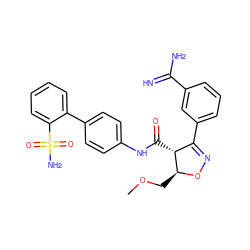COC[C@@H]1ON=C(c2cccc(C(=N)N)c2)[C@H]1C(=O)Nc1ccc(-c2ccccc2S(N)(=O)=O)cc1 ZINC000101369651